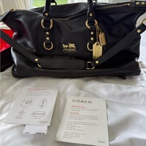 Coach Black Leather Sabrina Handbag